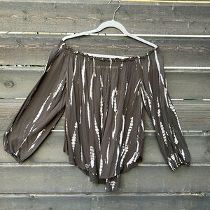Knox Rose Olive 🫒 Tie Dye Off the Shoulder top